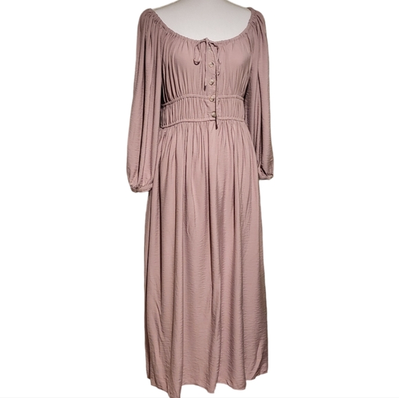 Madewell Sofia Twill Midi Dress like new size L - Picture 3 of 7